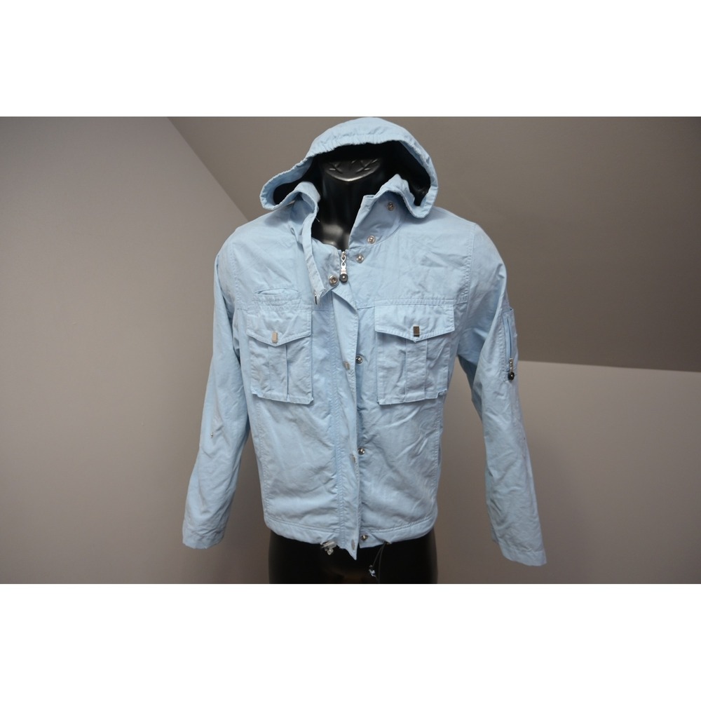 Jamie Sadock Utility Jacket Womens Small Blue Hooded Cargo Lightweight Excellent